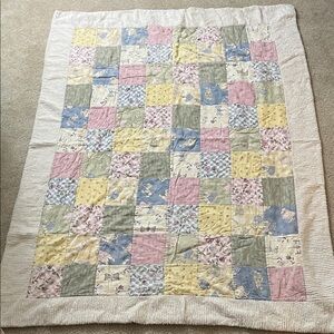 Handmade Spring Patchwork Pastel Quilt